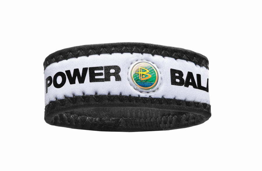 Neoprene White Wristband with Black Lettering